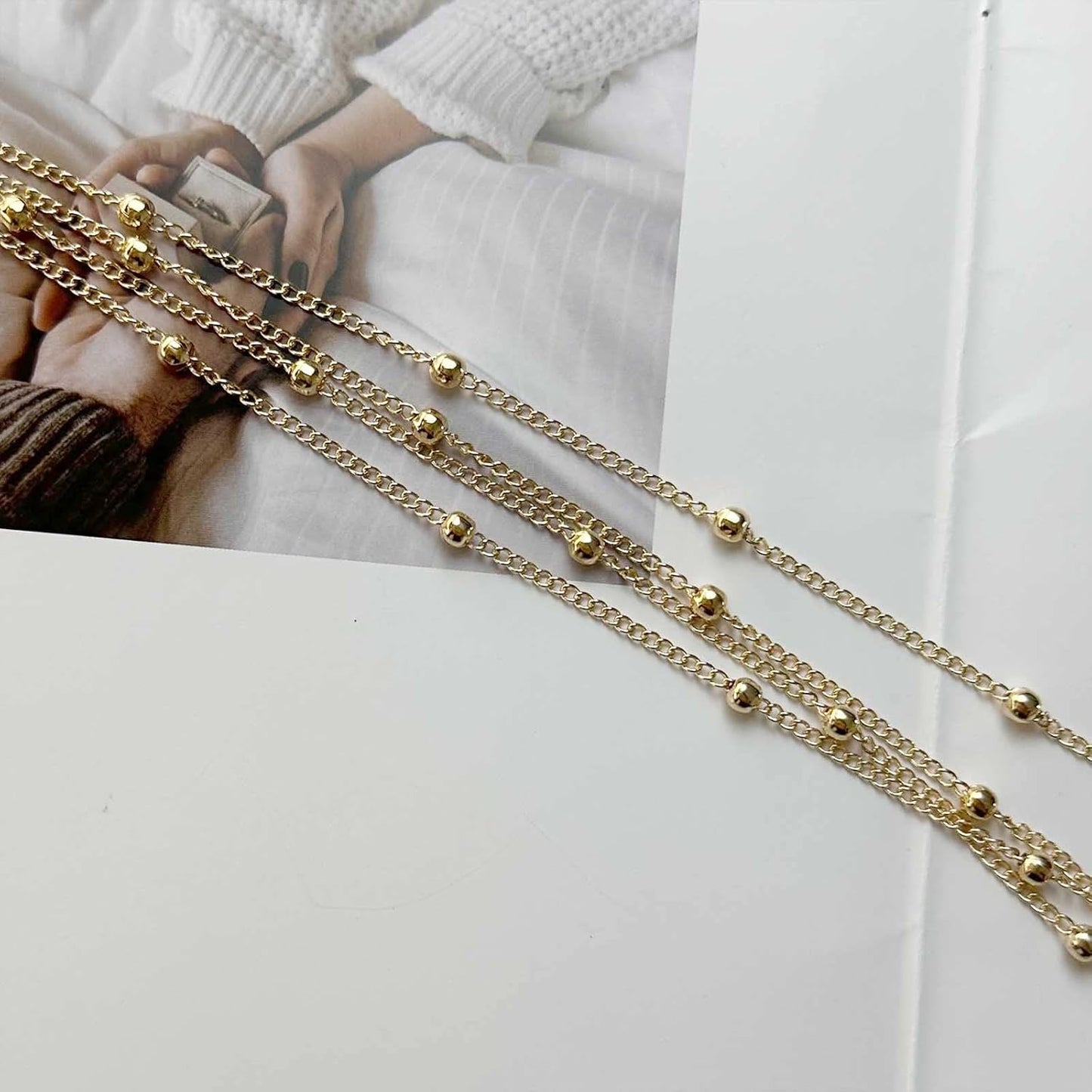 Layered Teardrop Pendant Necklace Teardrop Natural Stone Necklace Teardrop Gemstone Necklace Chain White Teardrop Necklace Choker Gold Satellite Chain Necklace Jewelry for Women and Girls