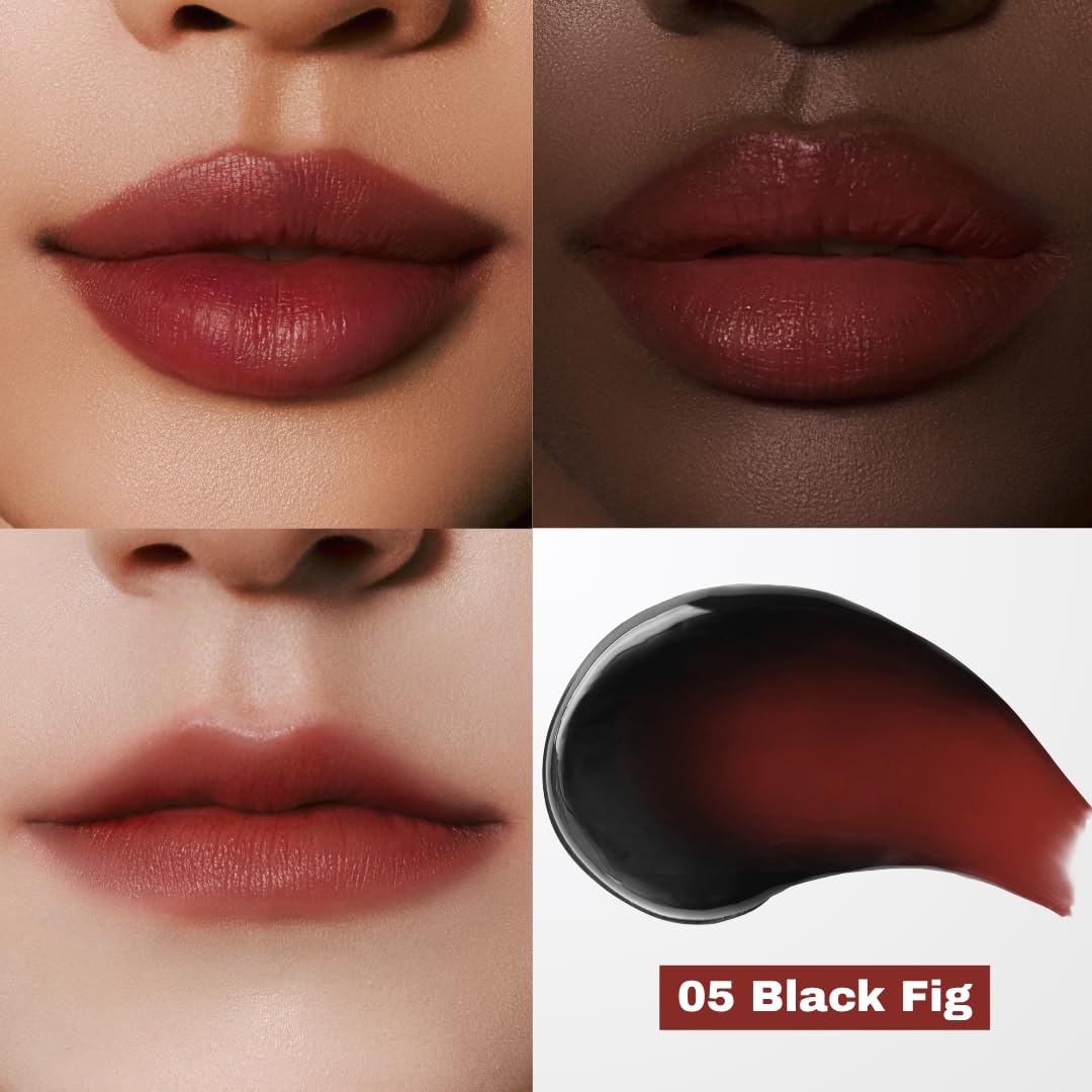 MILKTOUCH Black Peel Off Lip Tattoo - Long-Lasting Matte Lip, Waterproof & Transfer-Proof, Highly Pigmented, Stay-On-All-Day Lip Tint Stain (4.5g) #05 Black Fig