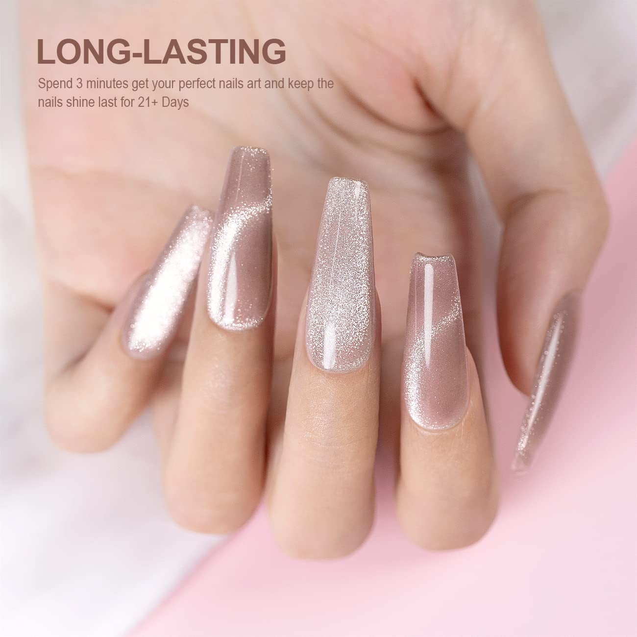 RARJSM Cat Eye Gel Nail Polish Purple Nude Gray Silver Glitter 15ml 9D Cateye Galaxy Universal Shimmer Velvet Ice Gel Polish Single Bottle with Magnetic Stick UV LED Curing Require Soak Off Home Salon