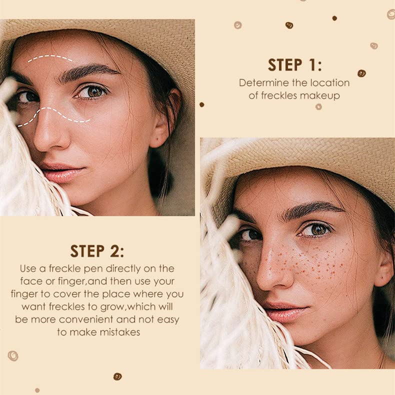 Freckle Pen Faux Freckle Pen Colour Pop Freckle Pen Supernaturally Realistic Freckles Makeup Brush Fantastic Freckles Pen Long-lasting Waterproof Soft-point Absorbent Pen For a Natural and Easy Makeup Look (dark brown)