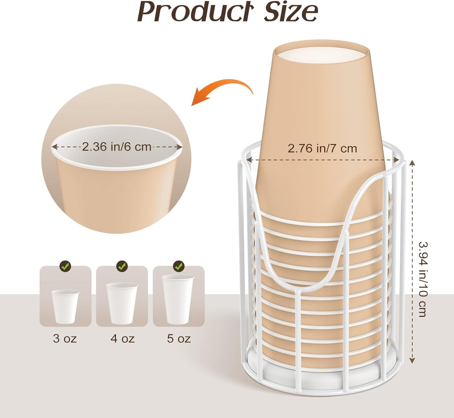 Luxspire Bathroom Cup Dispenser, 3-5oz Dixie Cup Dispenser, Metal Dixie Cup Holder, Disposable Paper Cup Holder for Bathroom, Cotton Pad Holder, Guest Bathroom Essentials, White, 2 Pack