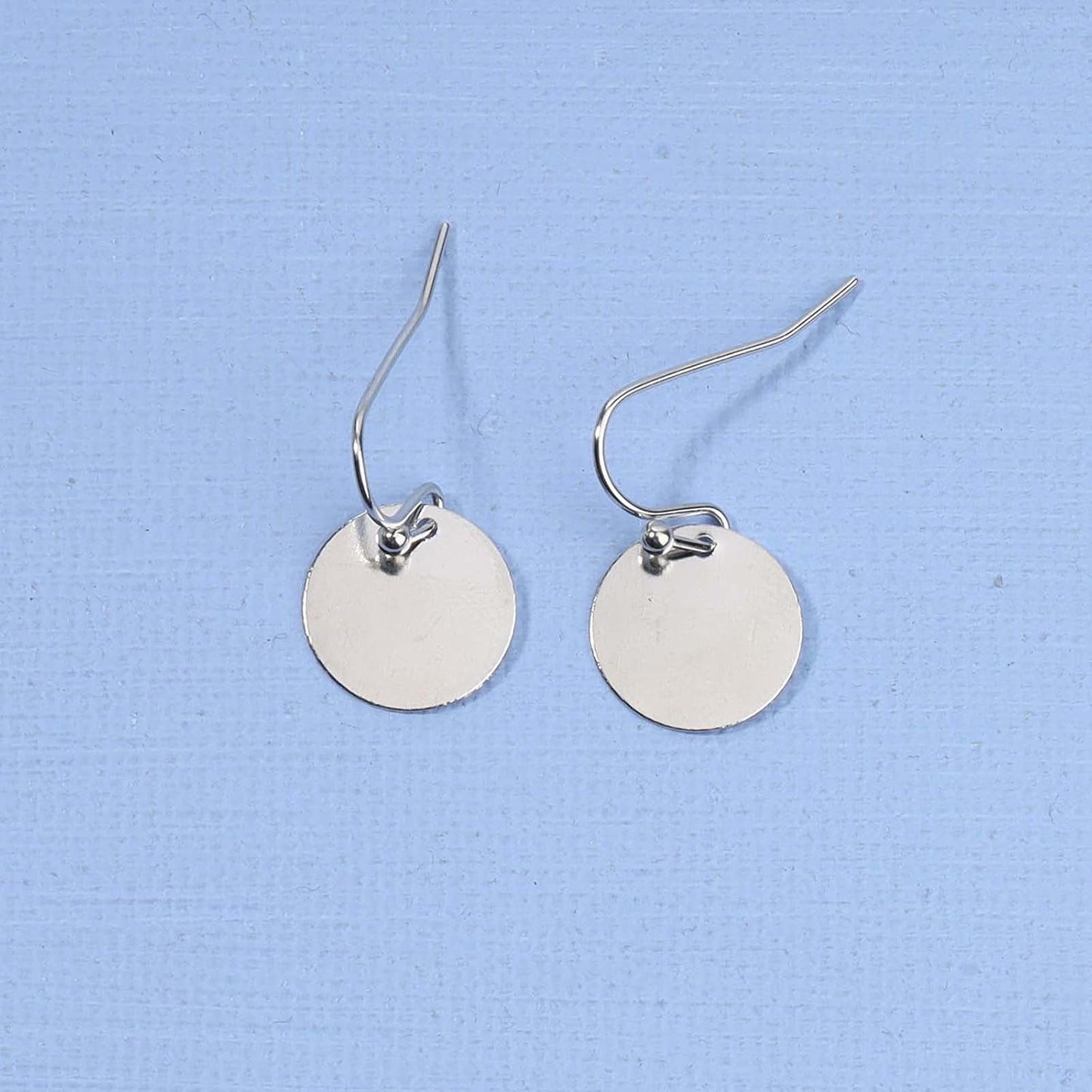 Boho Disc Coin Drop Earrings Tiny Circle Dangle Earrings Silver Smooth Coin Hook Earrings Minimalist Geometric Earrings for Women and Girls