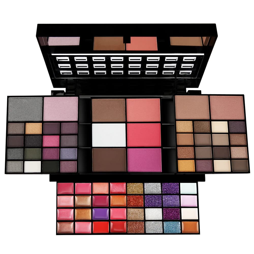74 Colors Cosmetic Makeup Palette Set Kit Combination with Eyeshadow Facial Blusher Eyebrow Powder Face Concealer Powder With Mirror + 13pcs brush All-in-One Makeup Kit