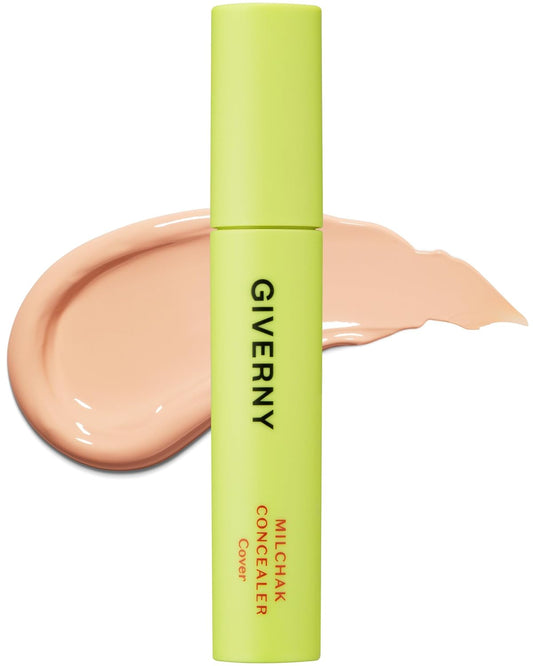 GIVERNY Milchak Cover Concealer - Makeup Blemish & Acne Concealer - For Freckles, Spots & Under Eye Circles - Lightweight and Non-Sticky Foundation Concealer, 0.3oz. (#21 Light beige)