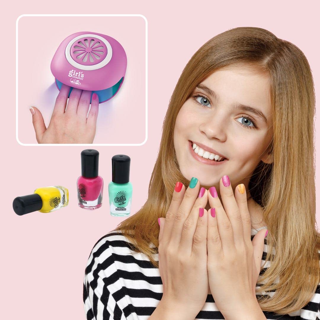 Nail Art Studio Beauty Nail Art Set Gift for Girls Healthy Non-Toxic Tasteless Fashion Dryer Light