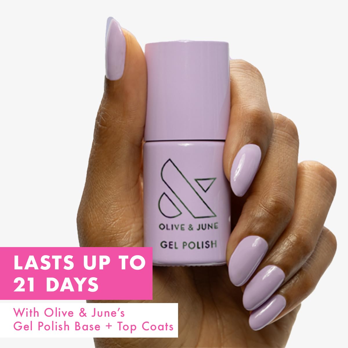 Olive & June Gel Polish | UV LED Nail Lamp Needed | Long Lasting Formula | Up to 21 Days of Wear | Damage-Free Removal | Salon-Quality Manicure, Pedicure at Home | You're Invited | Lilac