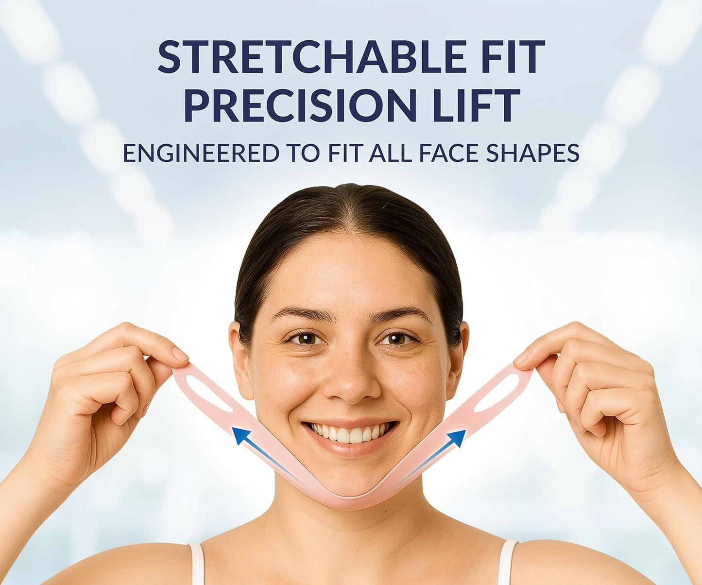 Stylia V Line Lifting Collagen Face Mask - Double Chin Strap for Women - Jawline Shaper Face Lift Tape - Neck Lift Collagen Mask - Chin Strap for Sleeping - Hyaluronic Acid, Aloe Vera, Cica 20PC