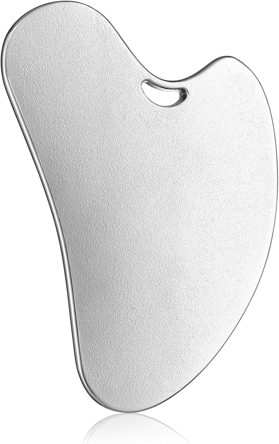 Gua Sha Facial Tools Guasha Tool Gua Sha Jade Stone for Face Skincare Facial Body Acupuncture Relieve Muscle Tensions Reduce Puffiness Festive Gifts (Matte Silver)