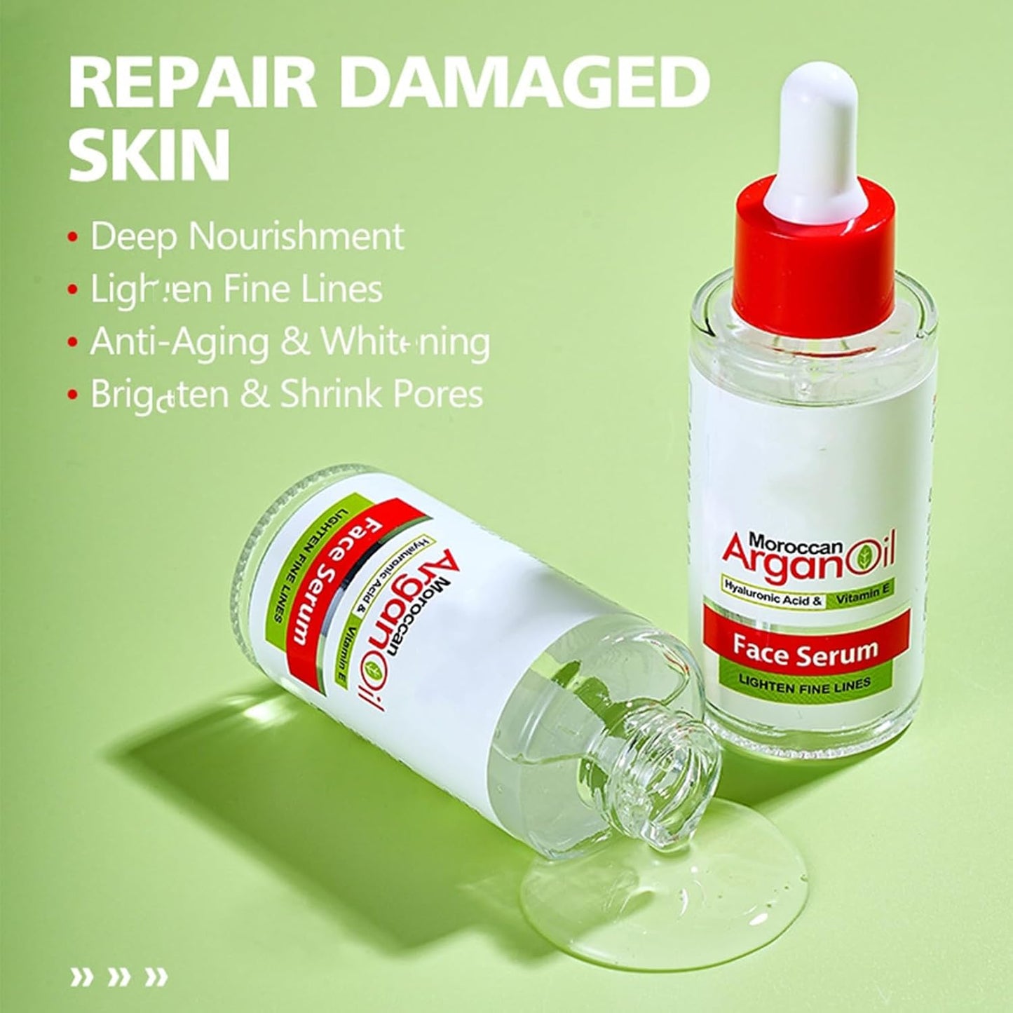 Argan Oil for Face, Argan Oil Skin Care Gift Set for Skin, Vitamin E Serum for Face, Dry Skin Care Routine Kit for Women, Deeply Moisturizing Skin Care for Dry Skin, Retinol & Vitamin E Cream