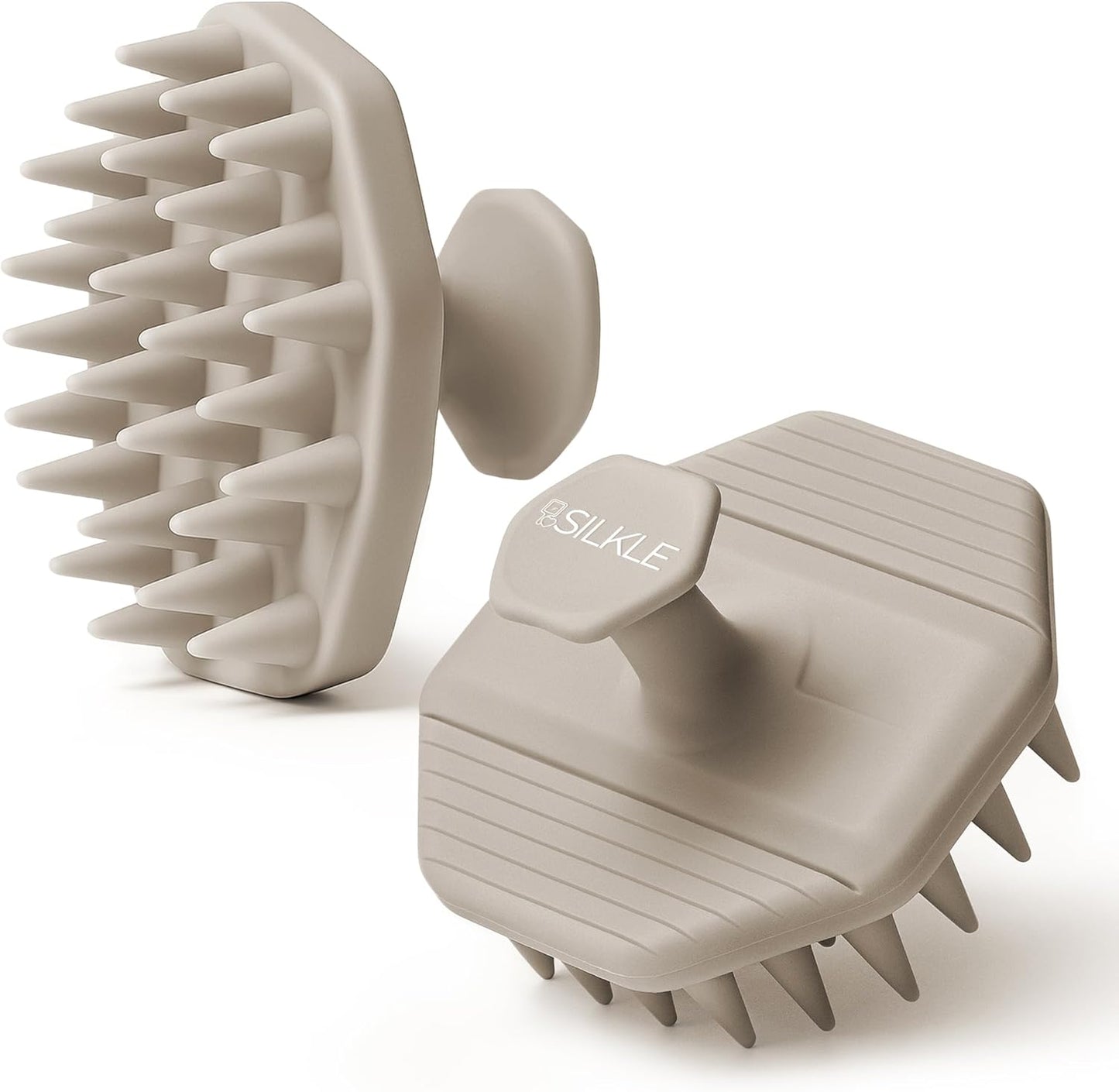 Silicone Scalp Scrubber - Massage Shampoo Brush, Soft Bristles for Hair Growth & Dandruff Removal - Ergonomic Design, Wet & Dry Use, Deep Cleansing Scalp Exfoliator for All Hair Types - Clay