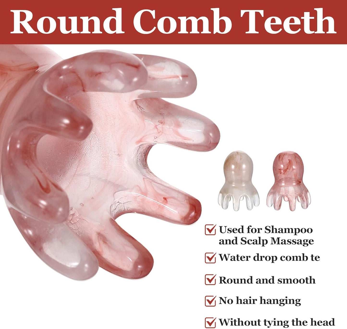 2 Pcs Octopus scalp massager, Portable scalp scrubber massage tool Headache and Stress Relief, silicone hair head massager scalper Acupressure Comb, Deep Relaxation acupressure tool Home Office