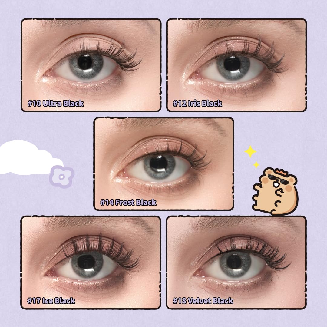 Soft Magnetic Eyelashes Kit with Applicator, No.14 Frost Black BearisBug, Reusable Glue-free Wispy Magnetic Lashes, Cruelty-free False Lashes, Waterproof, Lightweight, Suit for Heavy Makeup