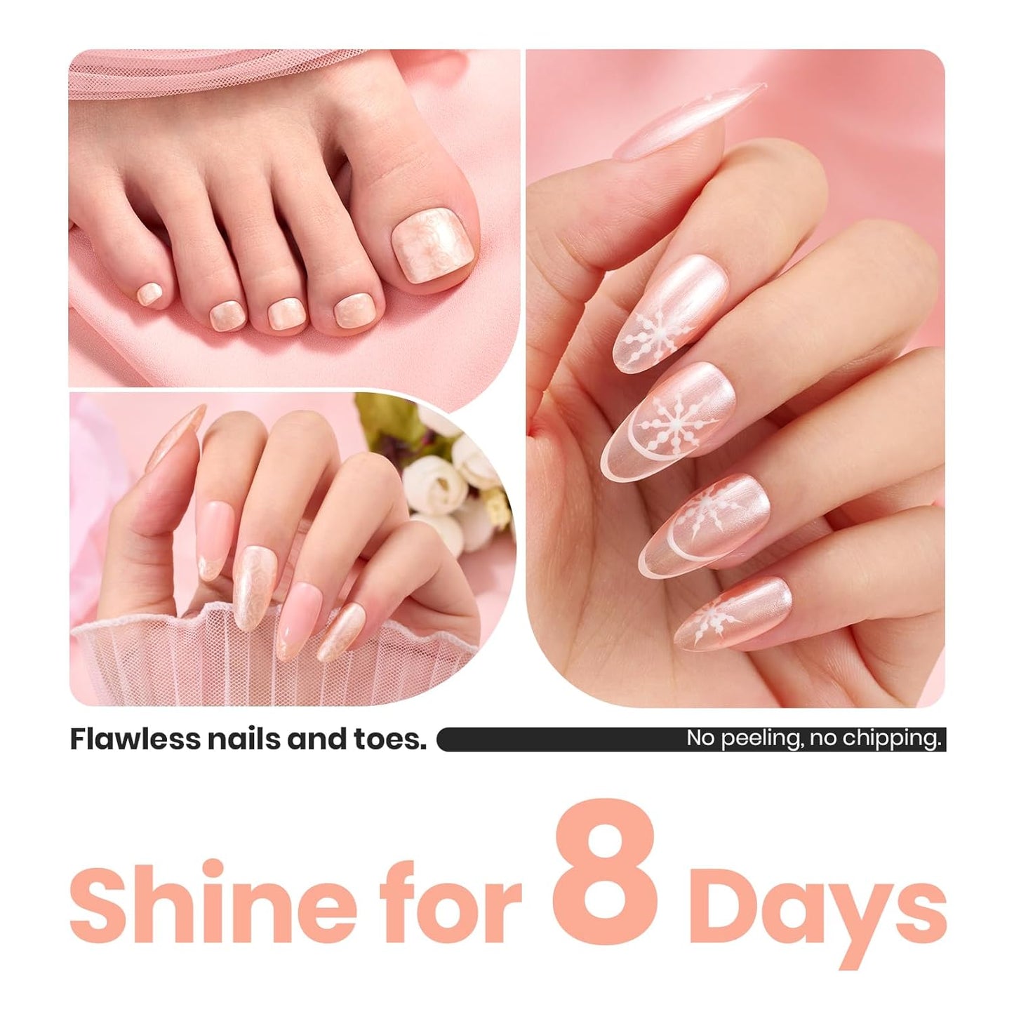 Beetles Pearly Pink Nail Polish,Fast Air Dry, No UV Needed –Perfect for Party, Long-Lasting Neutral Color for DIY At-Home or Salon Use, 15ml/0.51oz