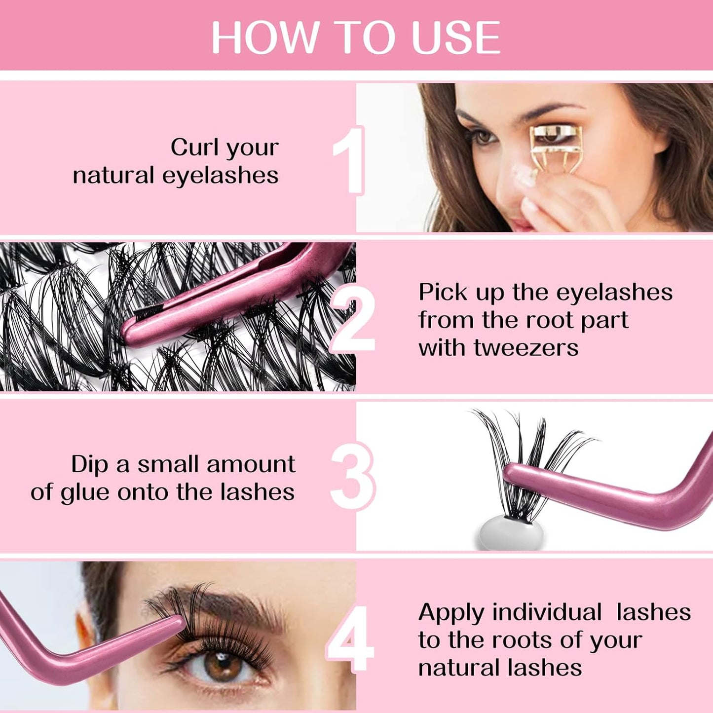 280 Pcs Individual Lashes 40D-C-0.07-16 Cluster Lashes C D Curl Wispy Lashes Bottom Lashes DIY Lashes At Home（40D-C-0.07-16）