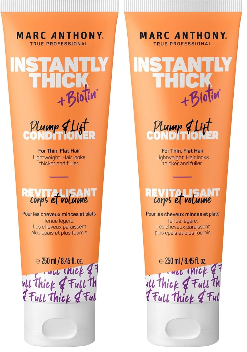 Marc Anthony Instantly Thick Biotin Conditioner, 8.45 oz - Volumizing & Moisturizing Hair Product for Thin, Flat or Dry Hair - Paraben-free, Sulfate-free, Phthalate-free (Pack of 2)