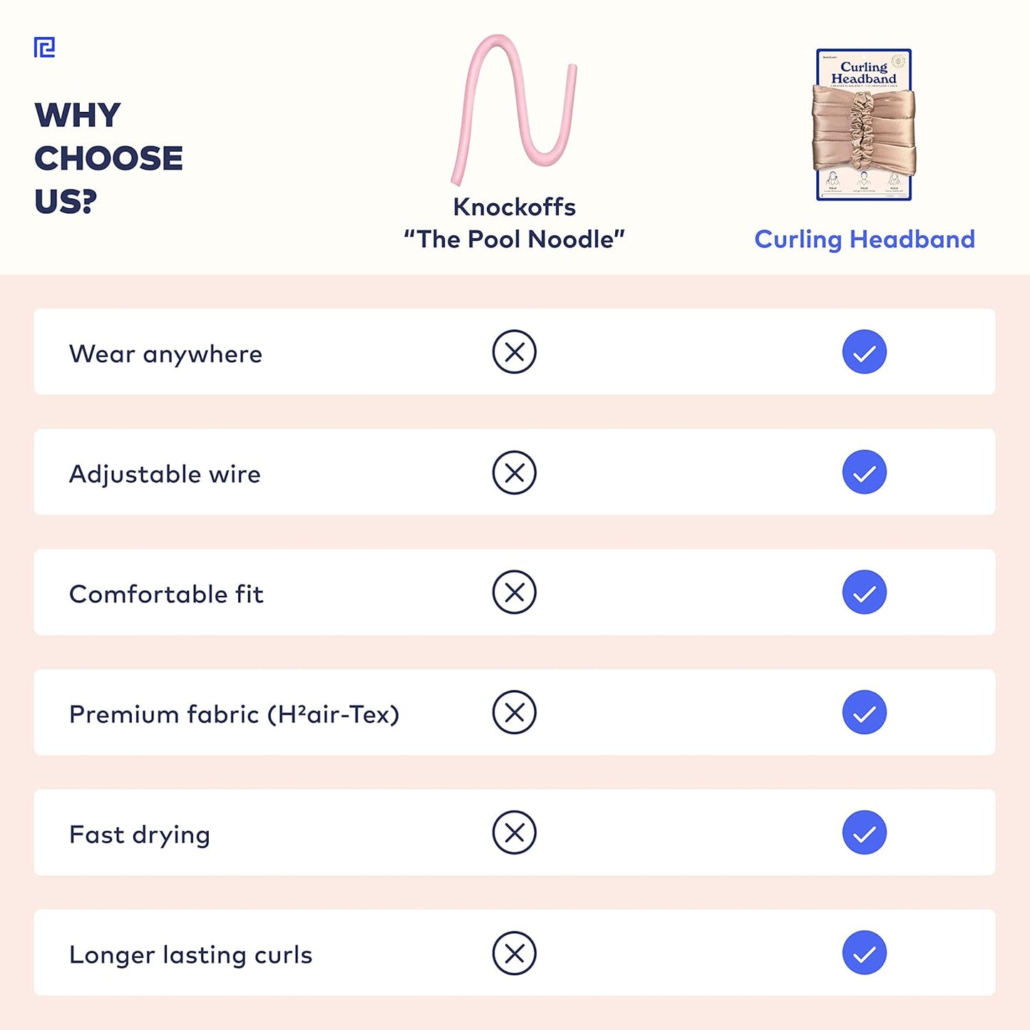 RobeCurls Heatless Hair Curler Set - Satin Curling Headband for Natural, No-Heat Curls - Sleep in Overnight Styling Tool with 2 Scrunchies - Easy & Gentle on Hair (Cream)