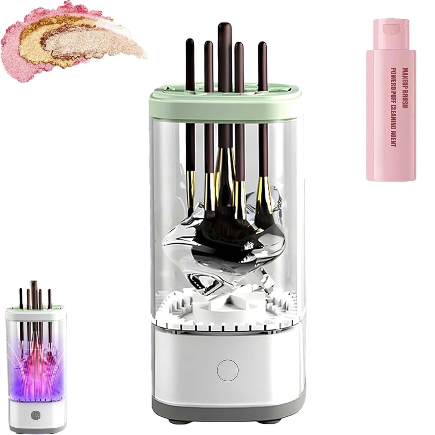 Wavearnn Electric Makeup Brush Cleaner,2025 upgrade 2-in-1 Electric Makeup Brush Automatic Cleaner,Efficient Deep Cleaning All Types Of Brushes,For All Types Of Brushes Set (charge,Black)