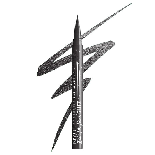 NYX PROFESSIONAL MAKEUP Epic Ink Glitz Liner, Waterproof Metallic Liquid Eyeliner with Vegan Formula - Graphite Glitz (Shimmer Graphite Black)