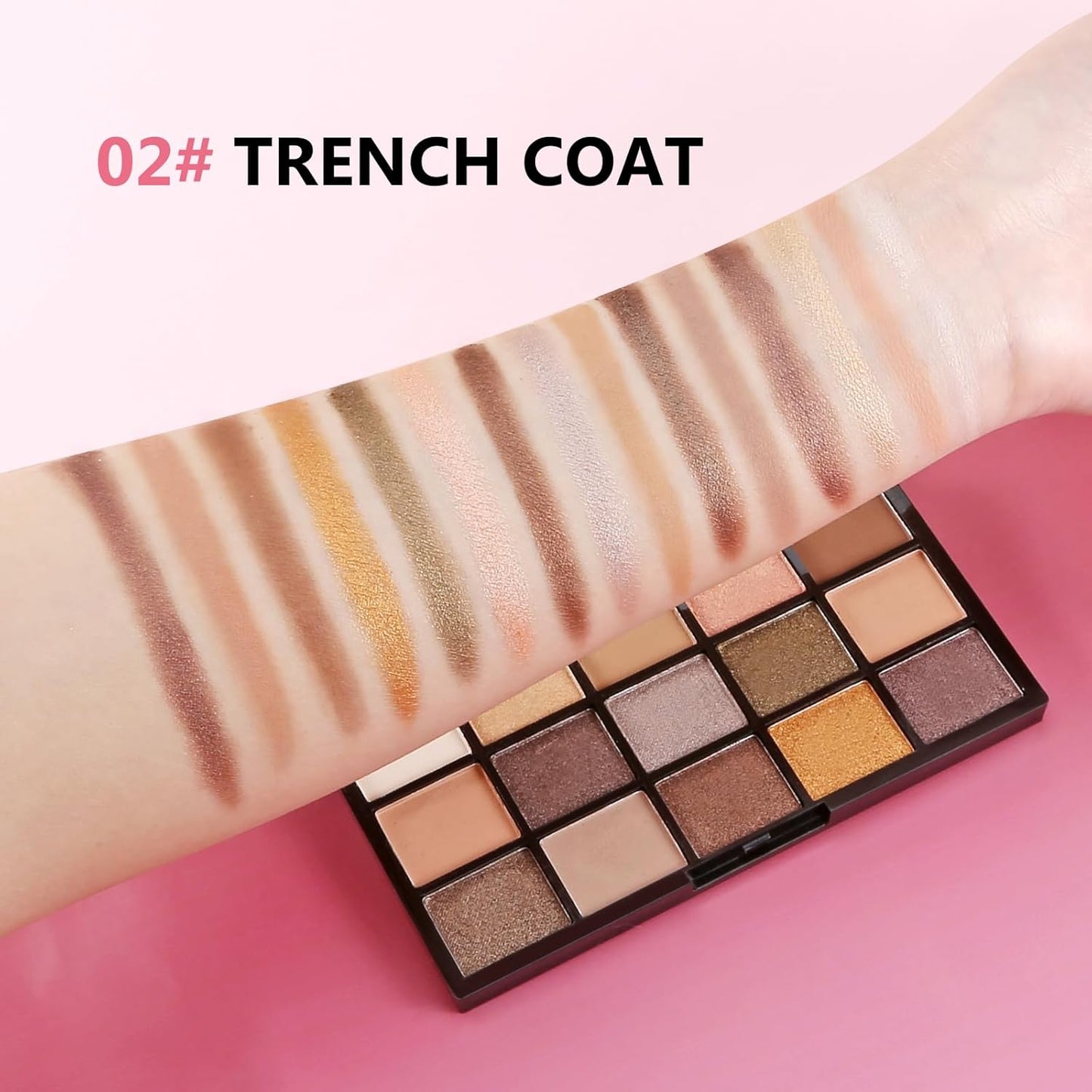 Boobeen 15 Colors Eyeshadow Palette, Highly Pigmented Matte and Shimmer Eye Shadow (with smudger), Soft Powder Eye Makeup Palette for Women and Girls, Create Flawless Glam Eye Looks