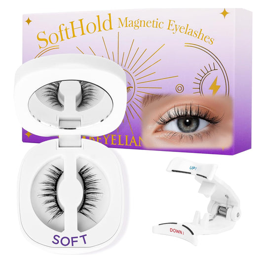 BEYELIAN Magnetic Eyelashes with Applicator Kit, Reusable Natural Look False Lashes, No Glue Needed Soft Magnetic Lashes for Eye Magnetic-101 (Lightweight & Comfortable)
