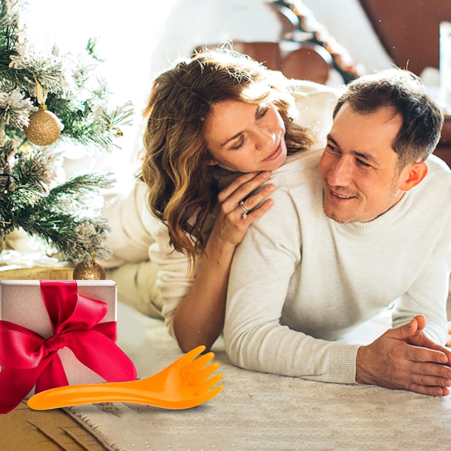 Scalp Massage Tools, 2-Pieces Head Scratcher Massager Whisk, Gift for Mother, Sister,Kids and Lover, Portable Resin SPA Tools with a Black Zippered Bag