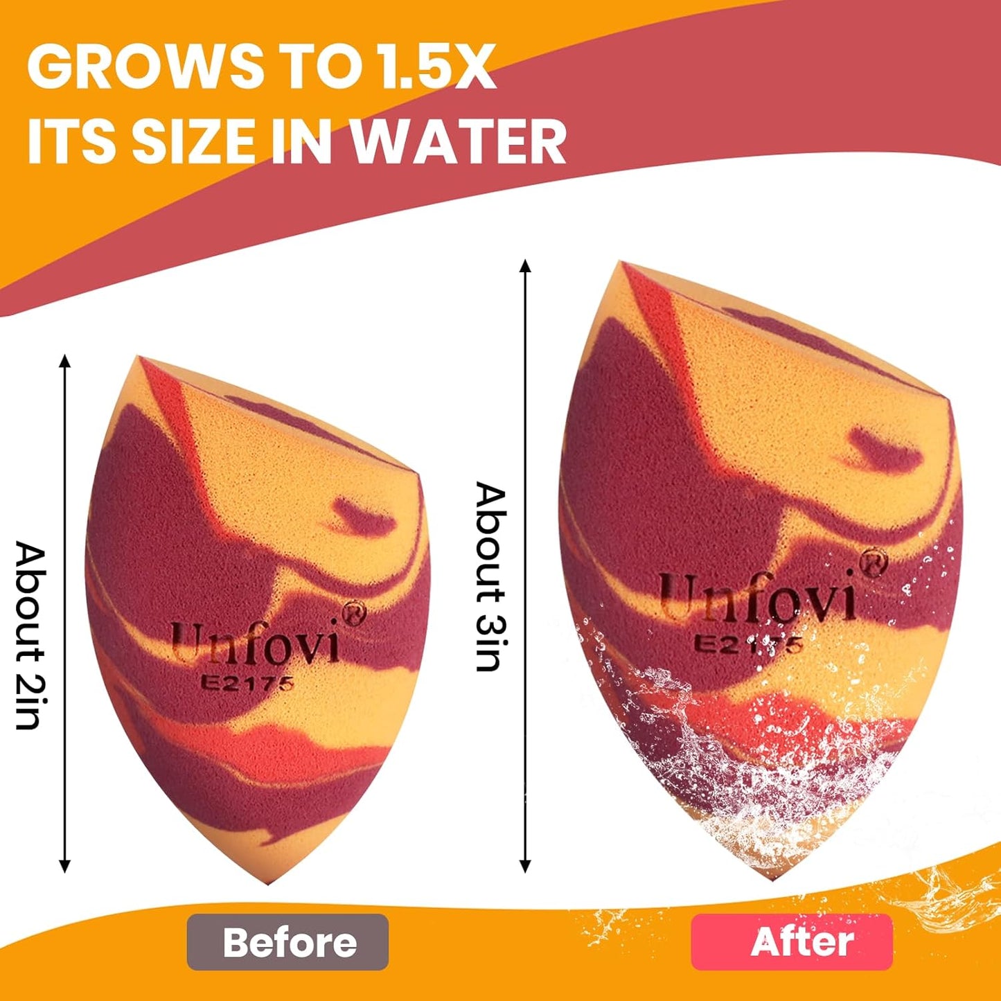 Tri Color Makeup Sponge, Low Absorption Latex Free Soft Makeup Sponges For Foundation,7pcs Beauty Sponge Blender for Power&Cream,Liquid(Burgundy+Red+Orange)