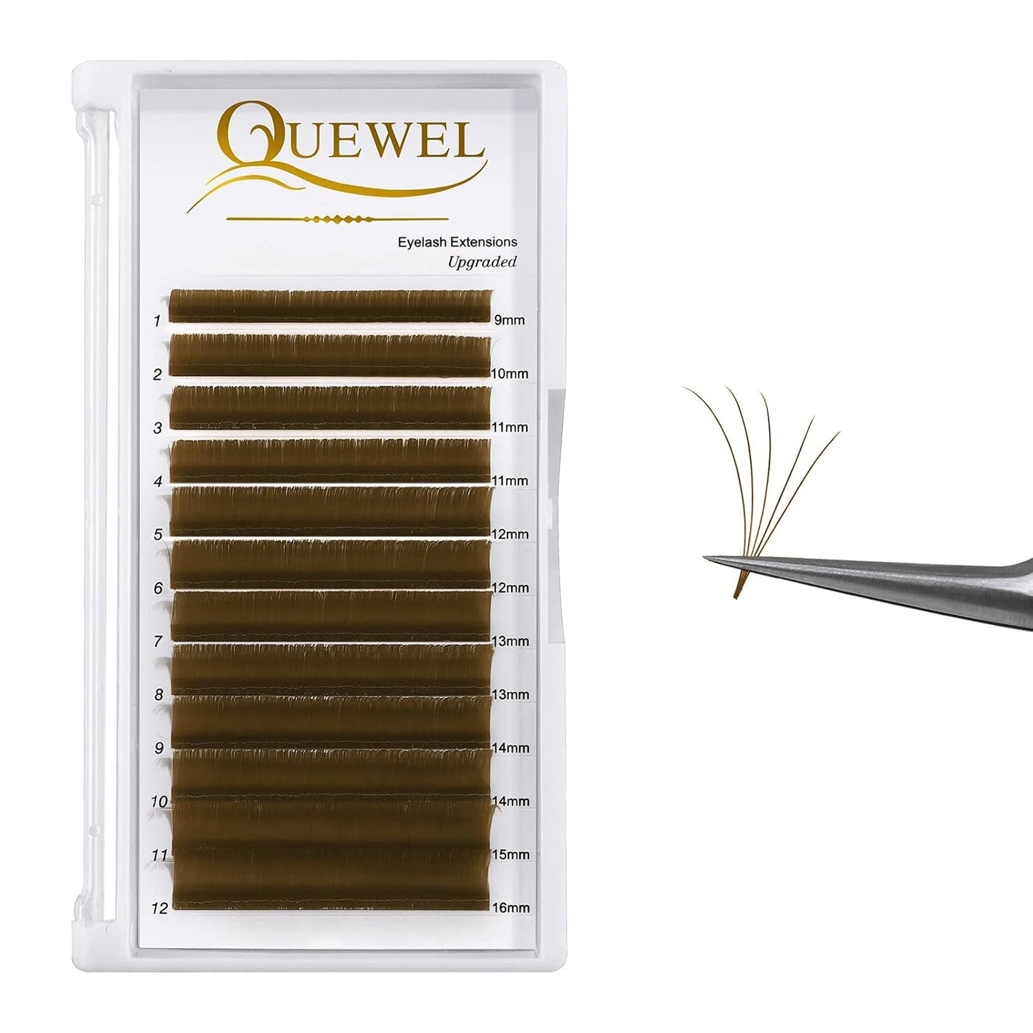 Colored Lash Extensions Easy Fan Volume Lashes Brown Lash Extensions 0.07 C Curl 9-16mm Mixed Tray 3D 5D-20D Rapid Blooming Flower Self Fanning Mega Volume Eyelash Extensions (Brown .07 C 9-16mm)