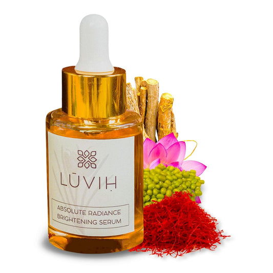 LUVIH Absolute Radiance Brightening Serum – Ayurvedic Dark Spot Corrector & Glow Serum for Women & Men – Nourishing Treatment for Dullness, Uneven Skin Tone & Sun-Stressed Skin – 30 mL