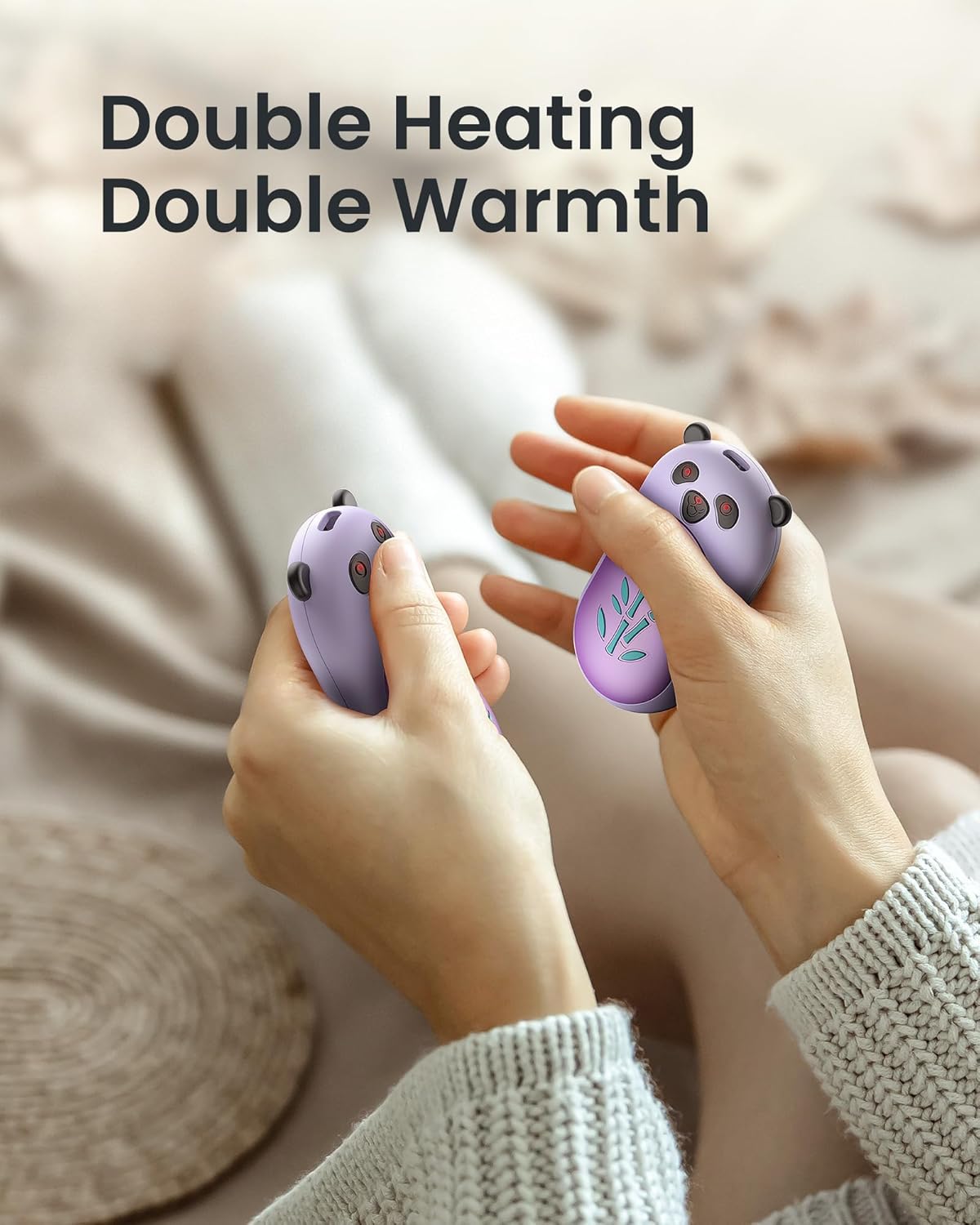 Hand Warmers Rechargeable 2 Pack, 6000mAh Electric Hand Warmer Reusable, 20Hrs Long Heating, Portable Pocket Heater Handwarmer for Women Men, Outdoor Camping, Hunting Gear