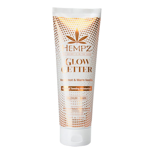Hempz Glow Getter Gradual Self-Tanning Lotion – Medium to Dark, 7.5 oz | Natural Golden Tan, Summer Glow, Vegan Hydrating Moisturizer for legs, arms and body