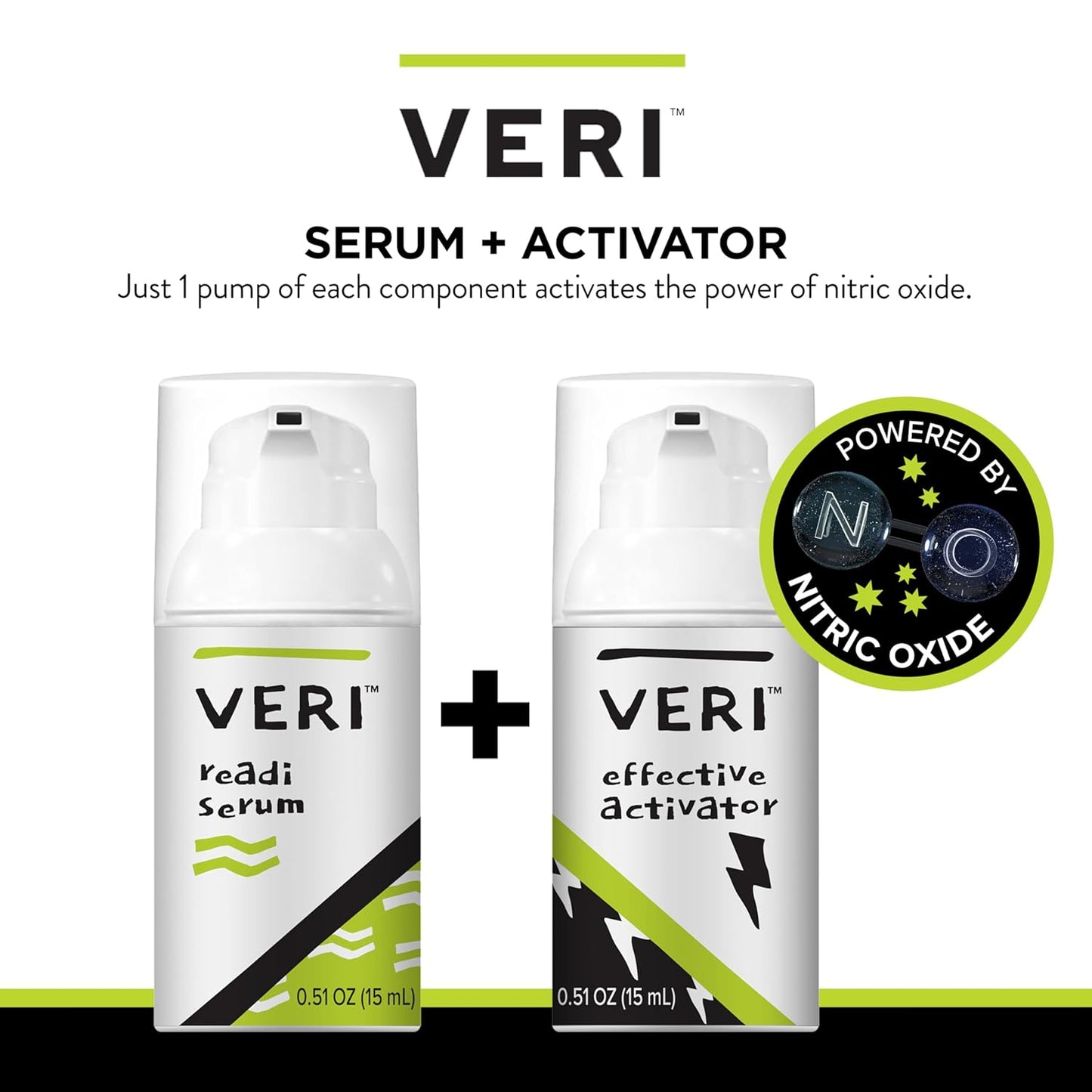 VERI Nitric Oxide + Salicylic Acid Clear Skin System (Peroxide-Free): For Acne Prone Skin, Unclogs Pores, Clarifies Blemishes, Reduces Inflammation, Prevent Future Breakouts, 30 mL / 1 oz