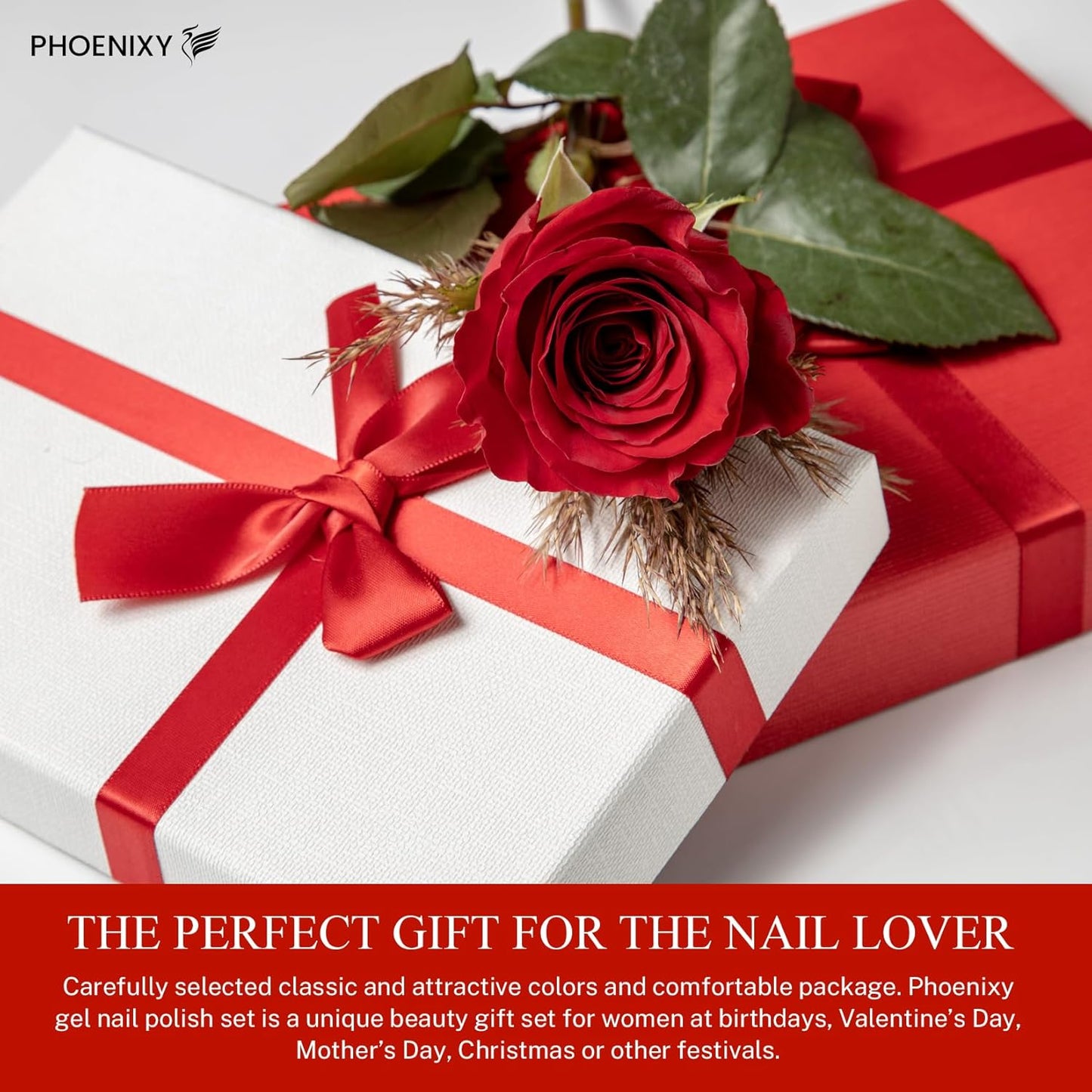 phoenixy 71 Pcs Gel Nail Polish Kit with U V Light, 55 Colours Gel Polish with 5 Pcs Base Top Coat Manicure Starter Nail Polish Set Gifts for Women ST9018