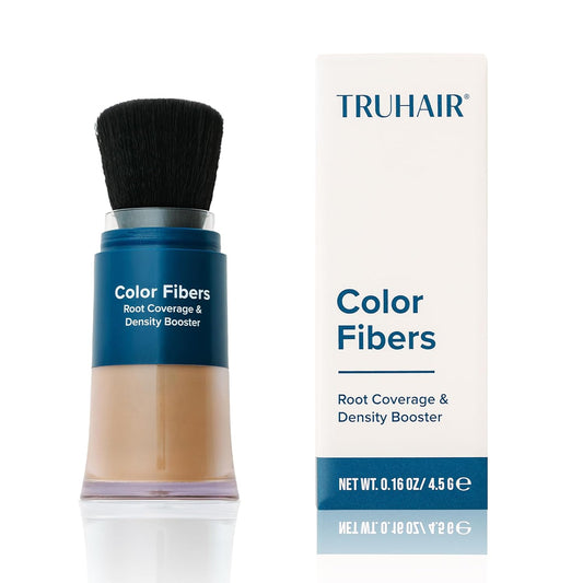 TRUHAIR Color Fibers Root Coverage & Density Booster | Quick-Apply Root Touch Up Hair Color | Natural Color Matching, Gray Hair Cover up to Color Gray Roots - 11 Hair Colors Available (Dark Brown)