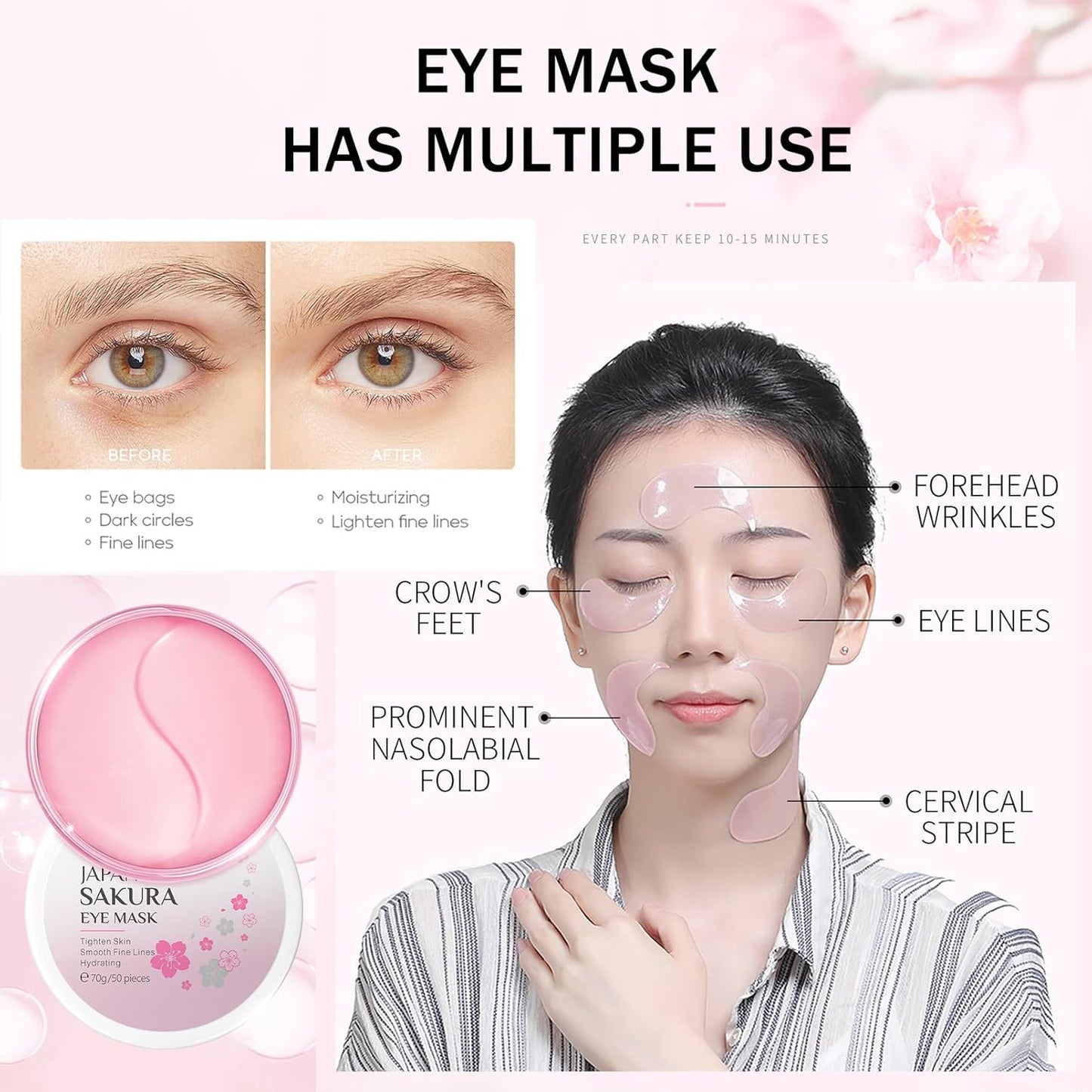 Skincare Set for Teenage Girls, Japan-Sakura Skin Care Products Set, Skin Care Sets & Kits, Cleanser, Toner, Serum, Cream, Sleep Mask,Eye Mask,Mud Mask,Lip Mask Beauty Products Daily Face Care 24PCS