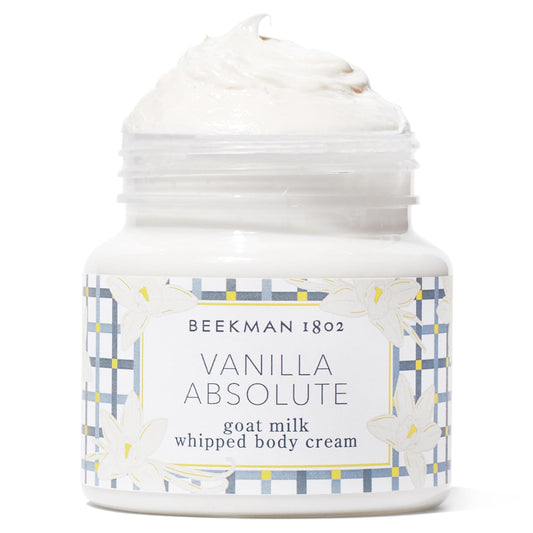 Beekman 1802 Whipped Body Cream, Vanilla Absolute - Scented - 8 oz - Intensely Hydrating & Softens Skin - With Goat Milk - Good for Sensitive Skin - Cruelty Free