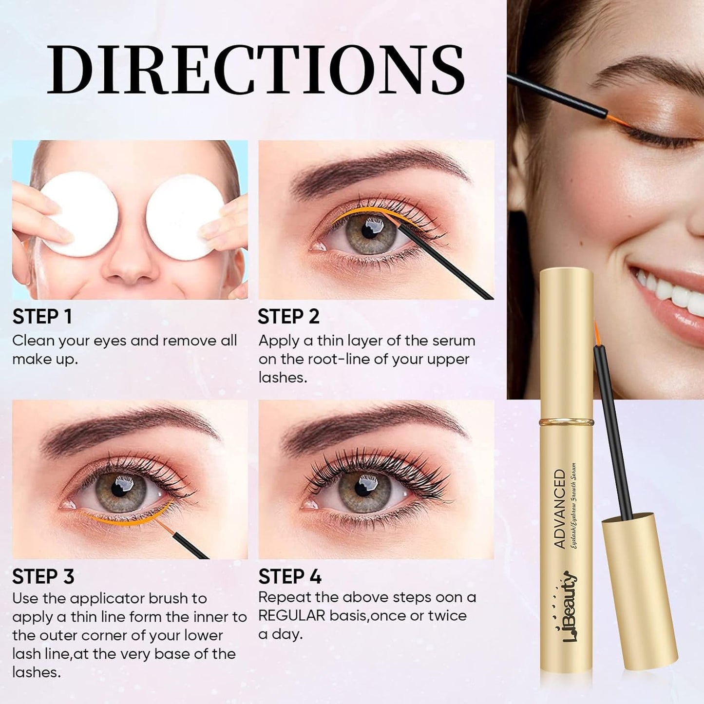 Libeauty Eyelash lift kit Brow Lamination Kit with Lash Growth Serum New Eyebrow Perm Kit Can Last 6-8 Weeks Home & Salon Use Black