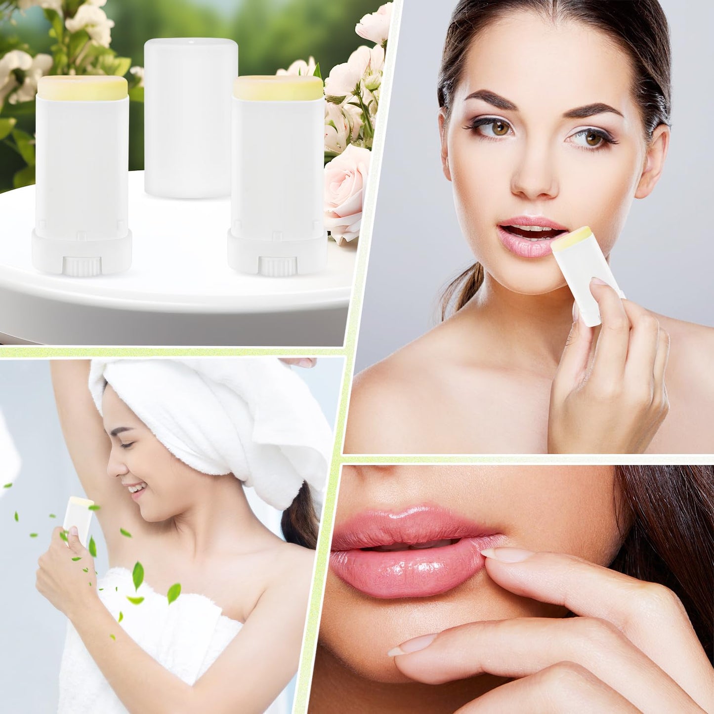 30 Pieces 15g/0.5oz White Oval Plastic Lip Balm Tubes,Empty Deodorant Bottles,Twist-Up Chap Stick Storage Containers for DIY Homemade Sunscreen Bar,Moisturizing Stick,Crayon