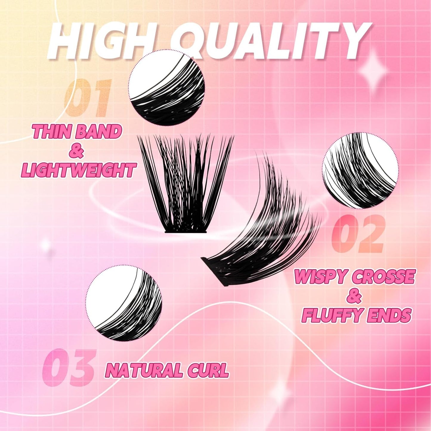 Lash Clusters 280pcs 80D 8-16mm Cluster Lashes Mixed Tray 3D Effect Volume Individual Lashes Cluster Eyelash Extensions Fluffy Soft D Curl DIY Lash Extension Kit at Home (80D-0.07-D,8-16mm)