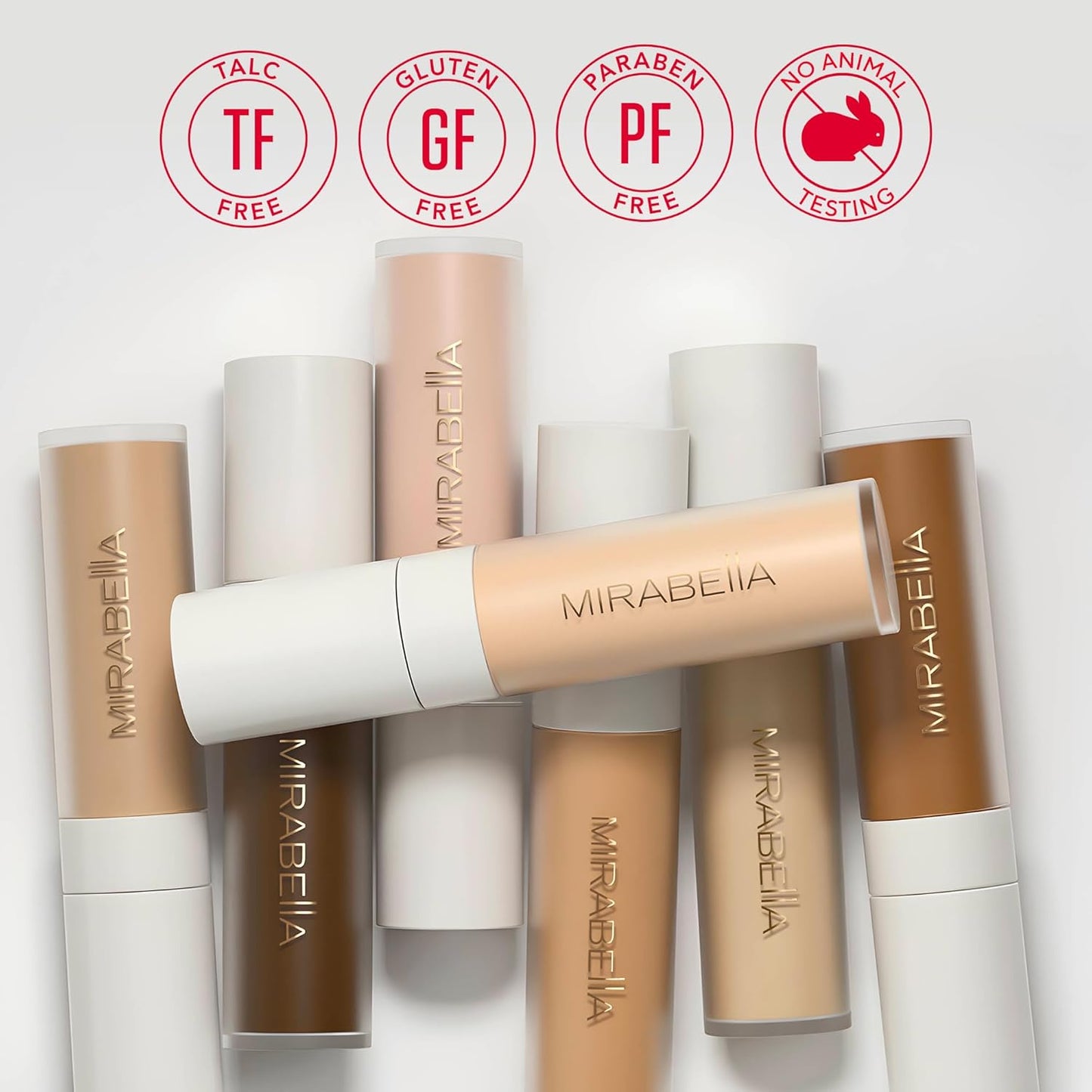 Mirabella Invincible For All Perfecting Under Eye Concealer Full Coverage - Hydrating Makeup Concealer for Dark Circles, Fine Lines & Wrinkles w/Hyaluronic Acid - Deep D220