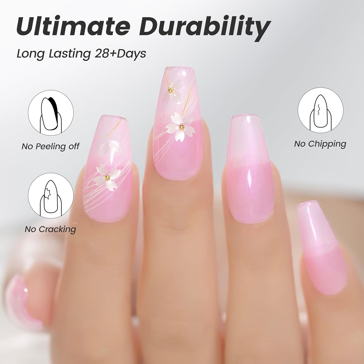 YTD Likomey Gel Nail Polish,15ml Pearlescent Light Pink Glitter Nails Gel,Fall Winter Pastel Pink Shimmer Shiny Sparkly Salon Home DIY Manicure UV Color Varnish,SF408