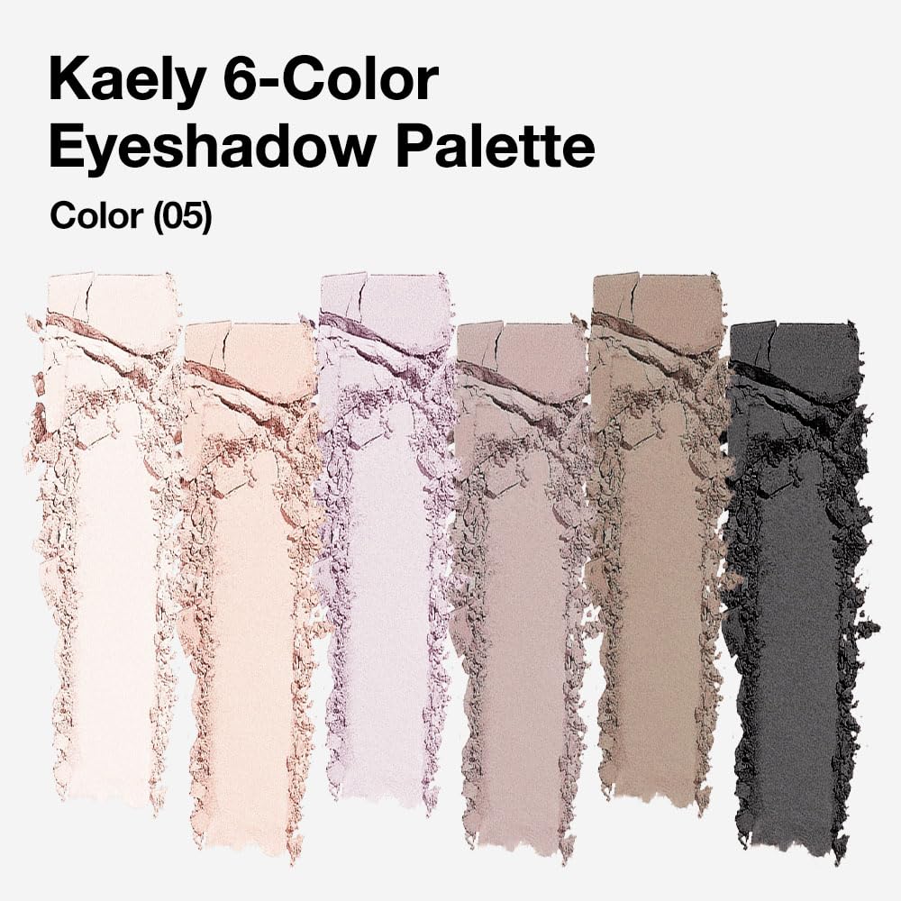 evpct 6 Colors Nude Smokey Eye Shadow Palette Makeup for Blue Brown Eyes, Light Brown Smoky Grey Taupe Black Natural Matte High Pigment Mini Travel Eyeshadow Palette for Older Women, Built in Mirror