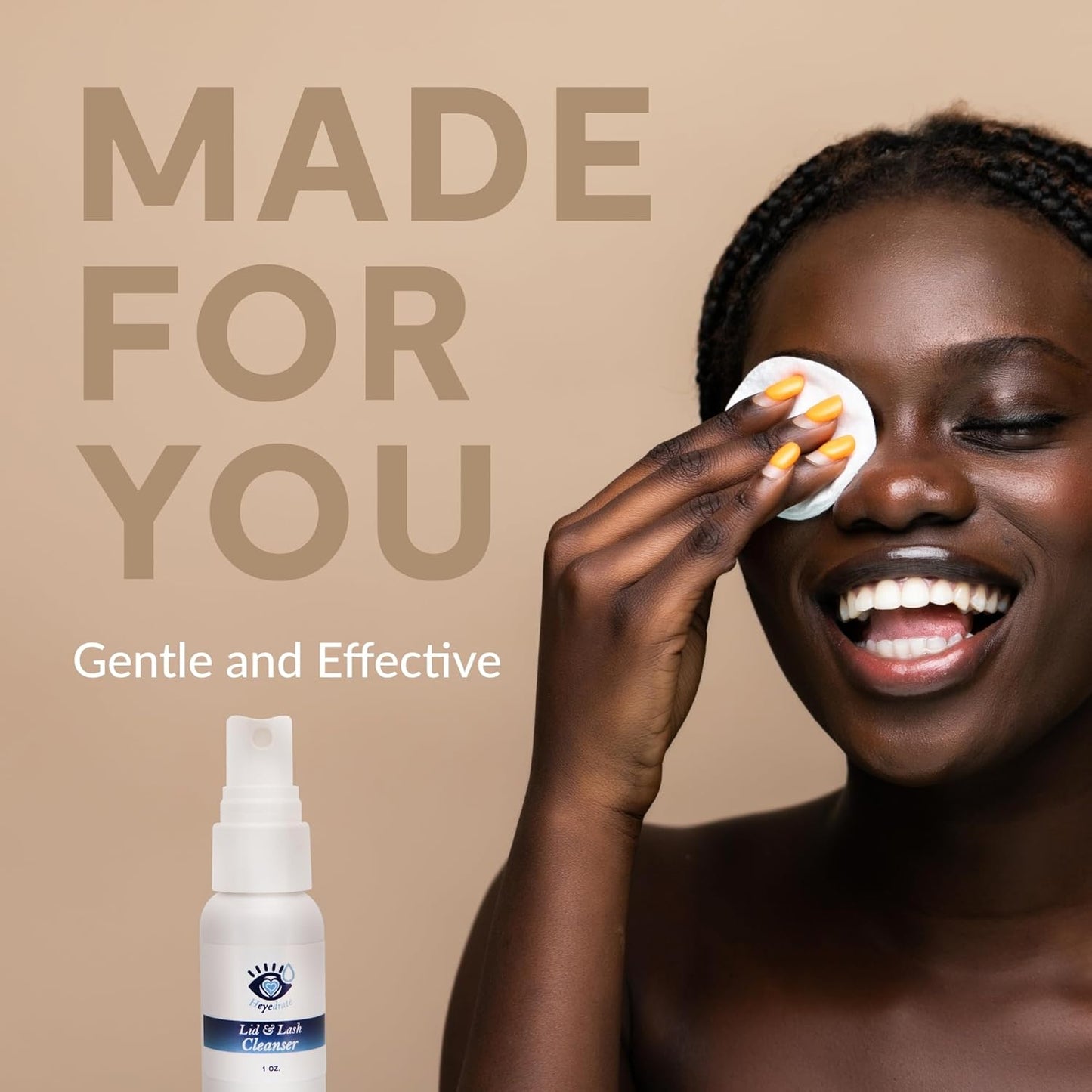 Lid and Lash Cleanser – 1oz Bottle – Pure Hypochlorous Acid Spray for Soothing Dry Eye Irritation – Daily Eyelid & Lash Cleanser