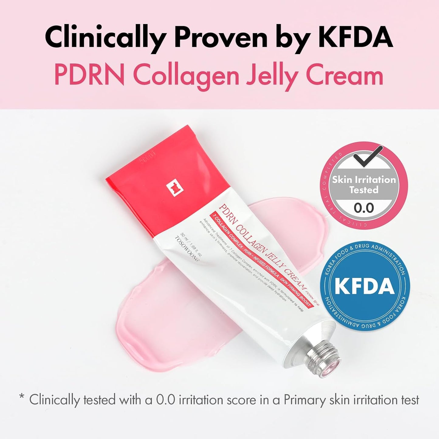 PDRN Collagen Jelly Cream, 5,000ppm Salmon DNA PDRN, Niacinamide, Hydrolyzed Collagen, Glow, Hydrating, Firming, Uneven Skin Tone, No artificial color, Korean Skin Care, 50ml, 1.69 fl.oz.