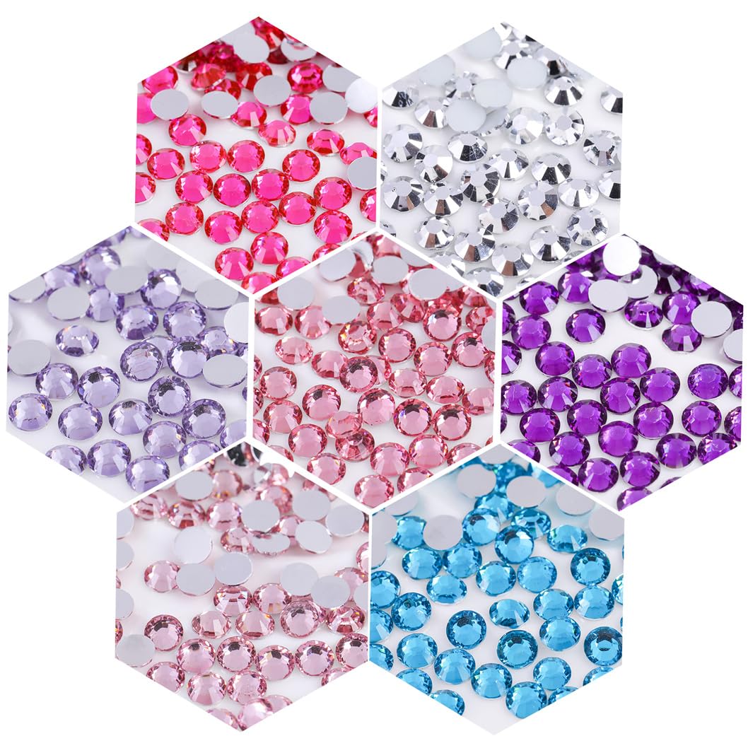 1500 Pieces SS16 4mm Flatback Rhinestones Clear Glass Round Gems Crystals for Nail Art DIY Crafts Clothes Shoes Bags （Dark Red）