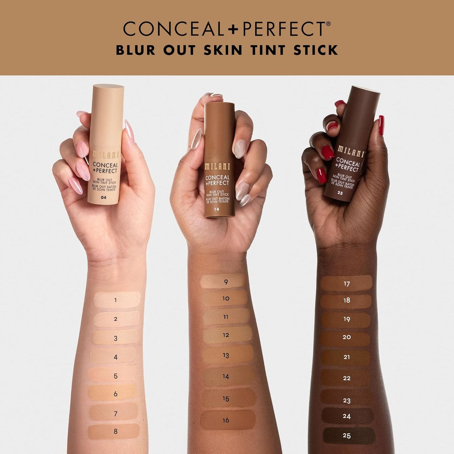 Milani Conceal + Perfect - Skin Tint Stick, Blur Out Tinted Moisturizer Makeup, Shade 008