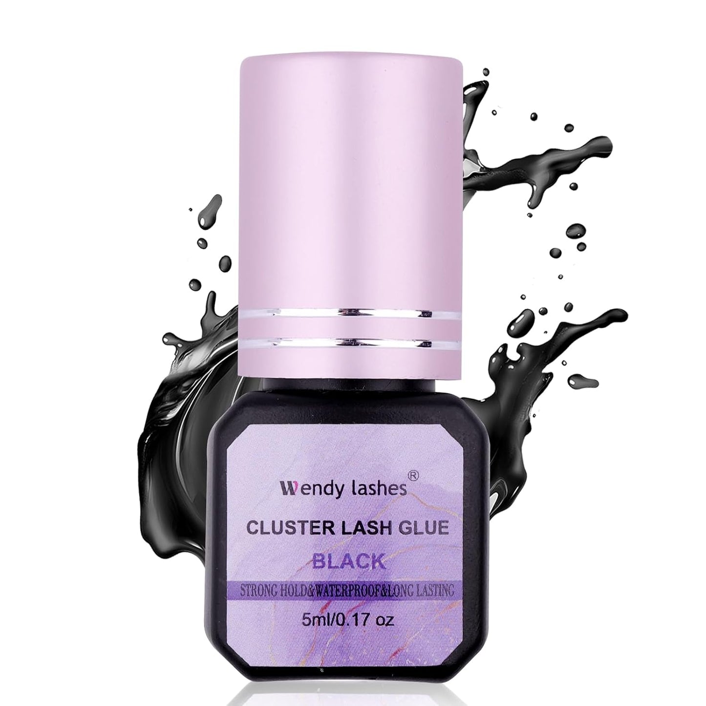 Fast-Drying Eyelash Extension Glue for Professionals - 1-2 Second Strong Hold Waterproof & Long Lasting 8 Weeks Salon-Grade Lash Adhesive(Black,5ml)