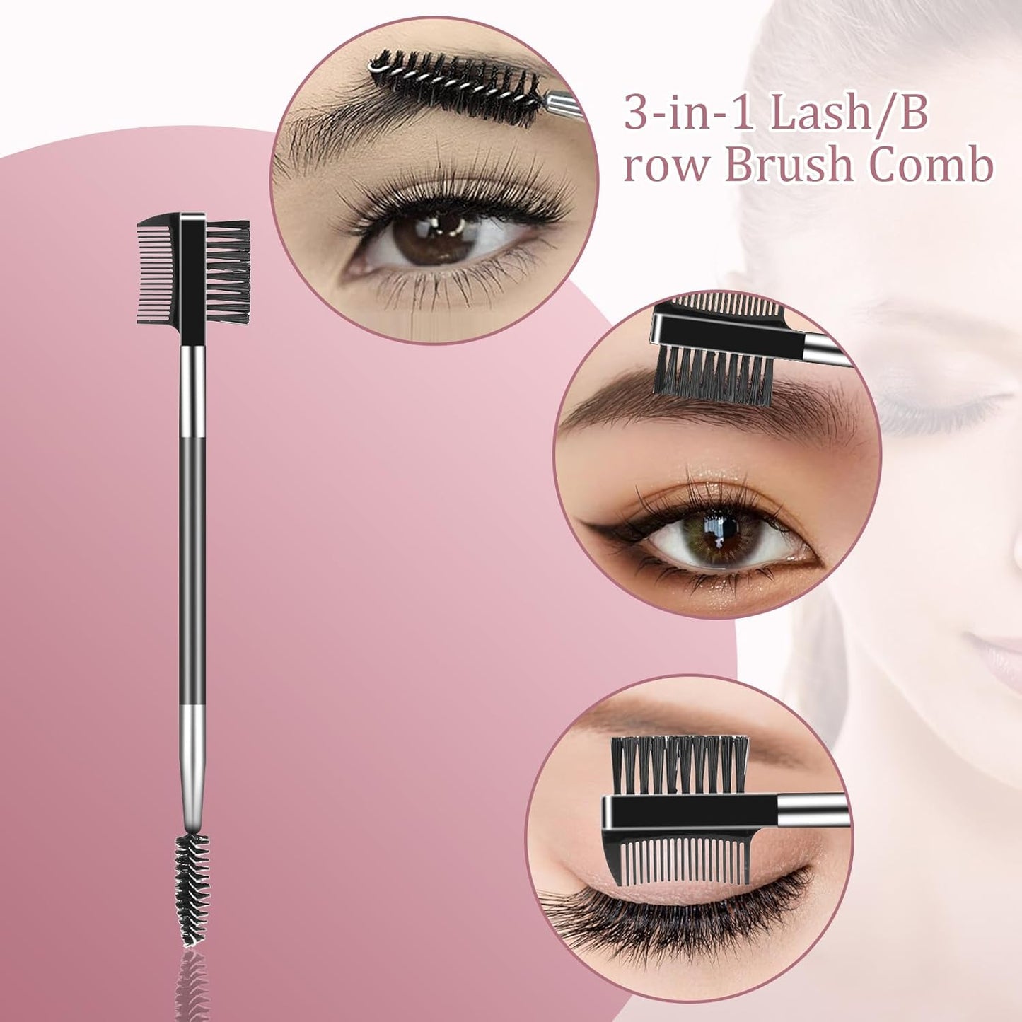 4PCS Eyelash Comb Lash Separator Eyebrow Brush & Brow Spoolie for Removes Clump Mascara