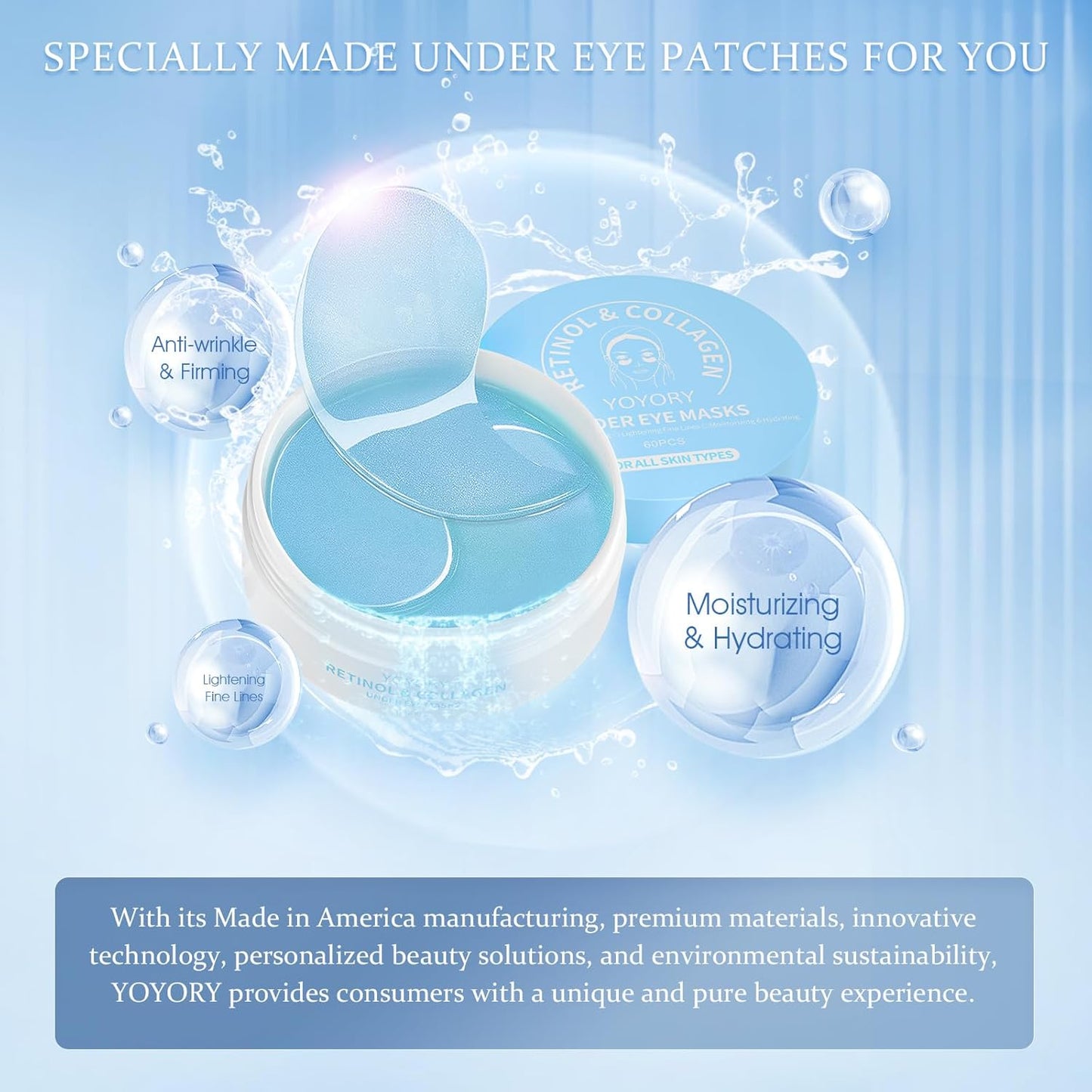 Under Eye Patches Masks - for Dark Circles, Puffy Eyes, Fine Lines, Wrinkles, Eye Bags Treatment with Collagen and Hyaluronic Acid, Moisturizing and Hydrating (60 Pcs)…