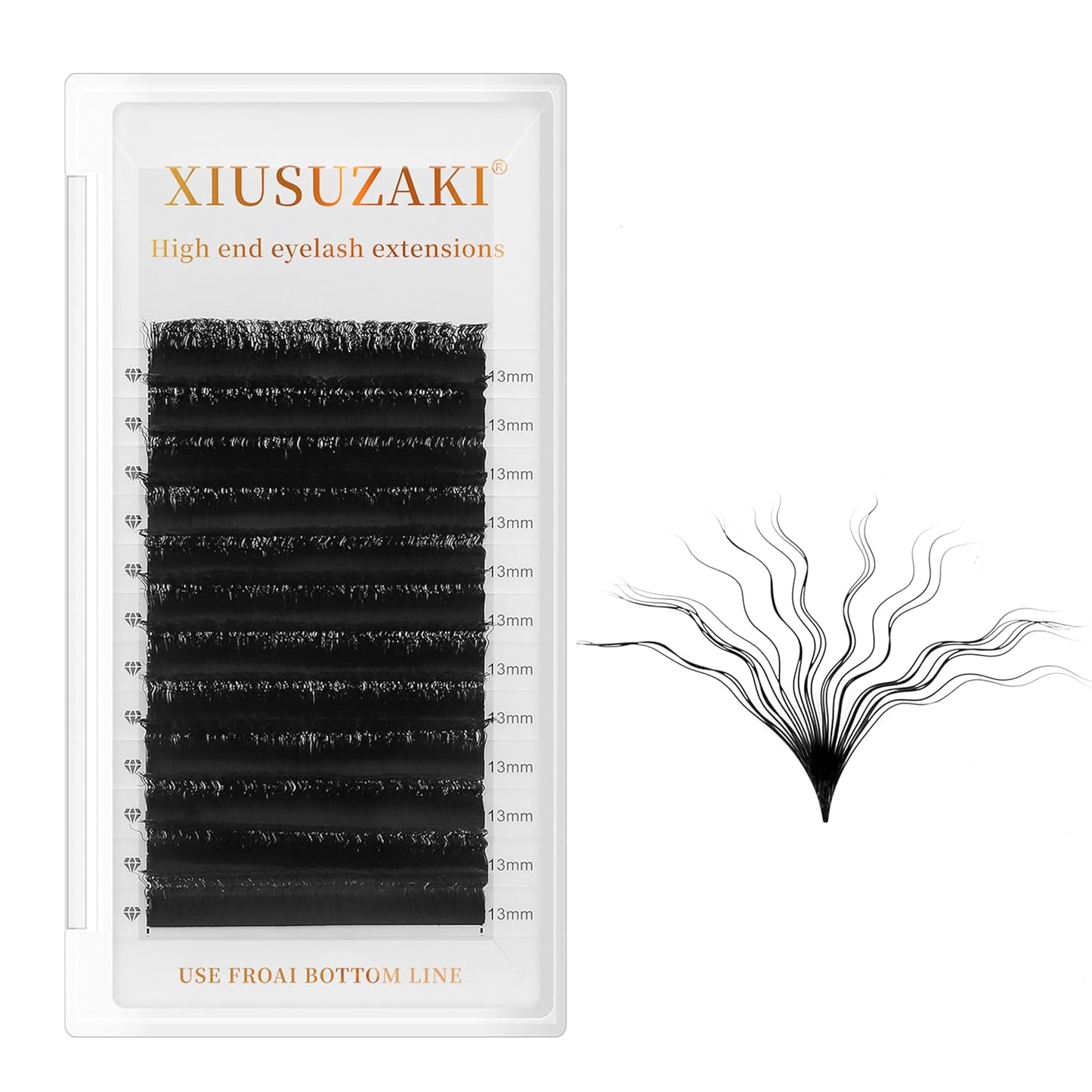 Lash Extensions Wool Curly Eyelash Extensions 0.07mm Thickness C Curl Mix 8-15mm Easy Fan Lashes Premade Fans Volume Lashes Matte Black Crisscross(Wool Curly,0.07-C,8-15mm)