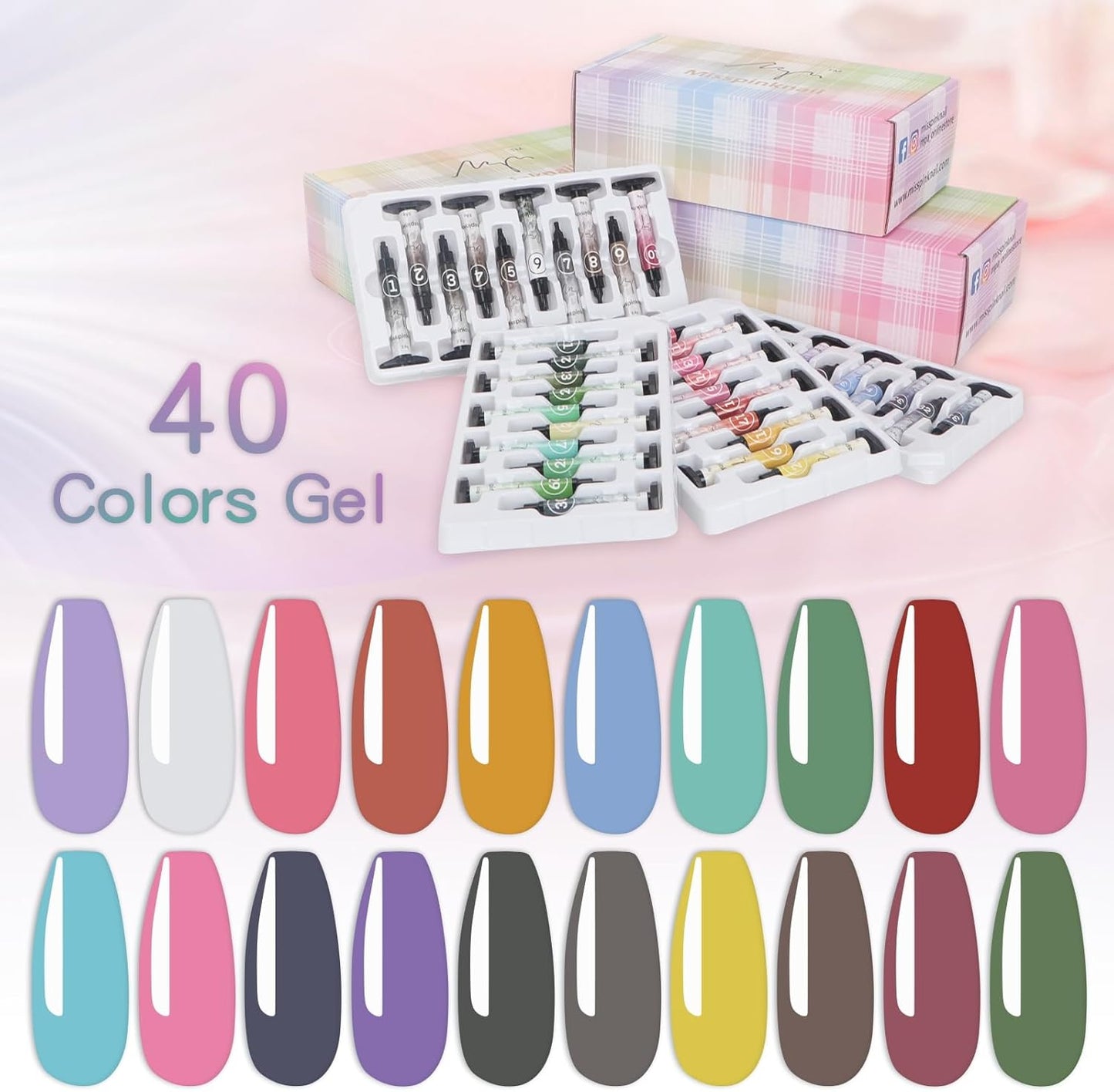 Gel palette Painting gel for nail art 40colors individual squares UV LED Gel for Nail Art DIY